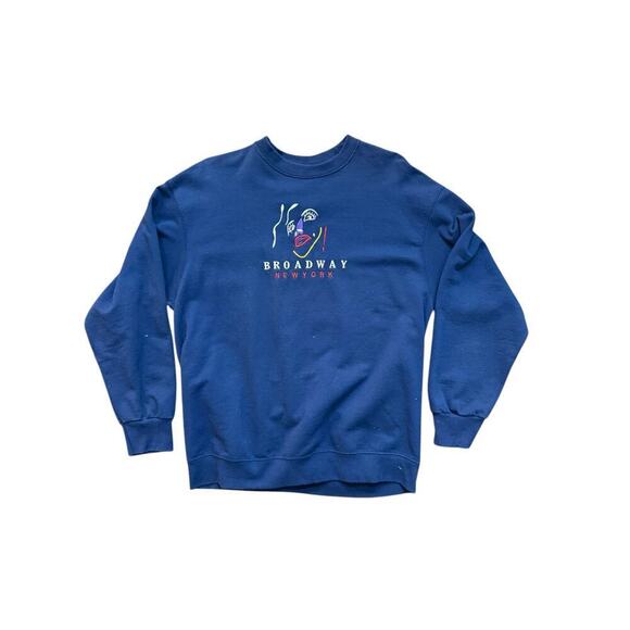 Fruit of the Loom Other - Vintage Fruit of the Loom Men's Blue Broadway Crew Neck Sweatshirt Size L